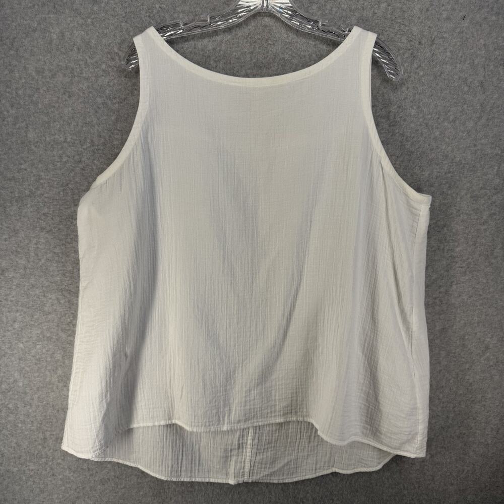 Eileen Fisher Womens Organic Cotton Tunic Tank XL Hi Low Hem